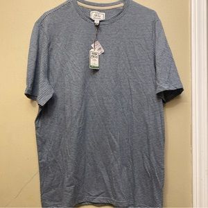 Jos. A. Bank 1905 Tailored Fit Short Sleeve  Blue Stripe T Shirt Size L